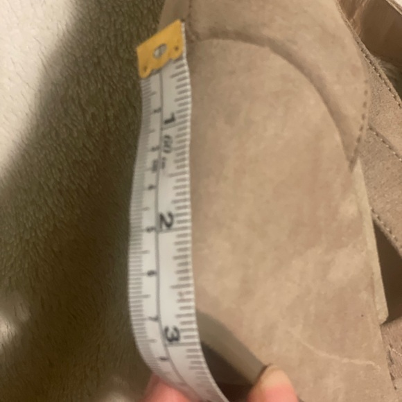 Just Fab Tan Suede Cutout Wedges worn once. - Picture 5 of 6